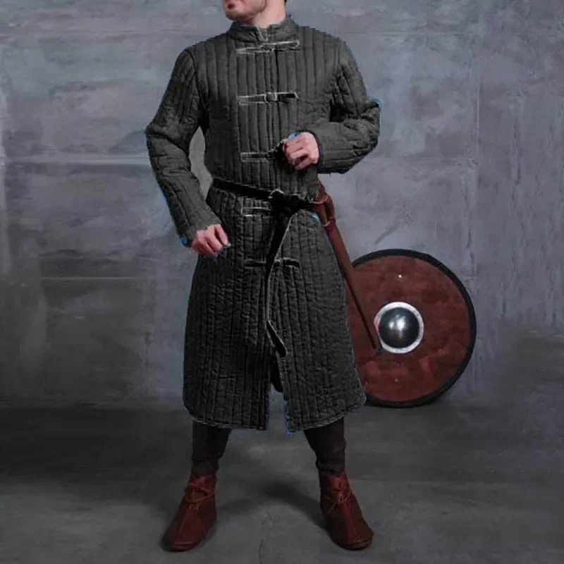 Men Formal Wear Set - ชุดคอสเพลย์อัศวินยุคกลาง ชุดเกราะ LARP สำหรับผู้ชาย เสื้อคลุมกัมเบสัน ดับเบิ้ลเล็ต