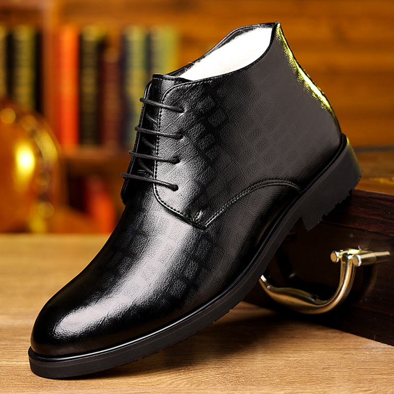 Men'S Formal Wear In Winter - ผู้ชายสไตล์อังกฤษ 2025 ฤดูหนาวธุรกิจสวมใส่อย่างเป็นทางการ Plus Velvet High-top
