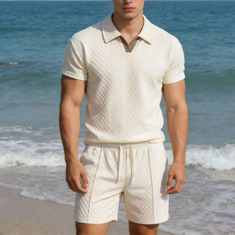 Slim Fit Suit Set - ชุดสูทผู้ชายฤดูร้อนปี 2026 น้ำหนัก 100 กก. สีพื้น