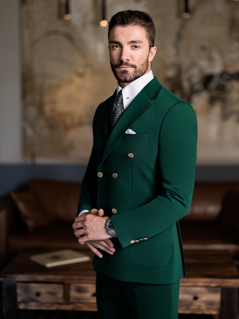 ชุดสูทผู้ชายสีเขียวทรงเข้ารูป  - Men Formal Wear Pants บทวิจารณ์และราคา