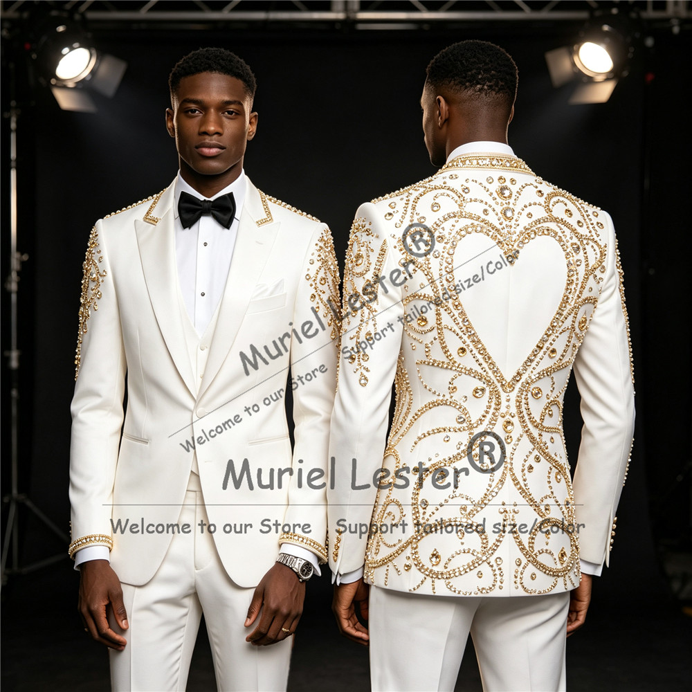 ชุดสูทผู้ชาย 3 ชิ้น ประดับเพชร - Men Formal Wear Pants บทวิจารณ์และราคา