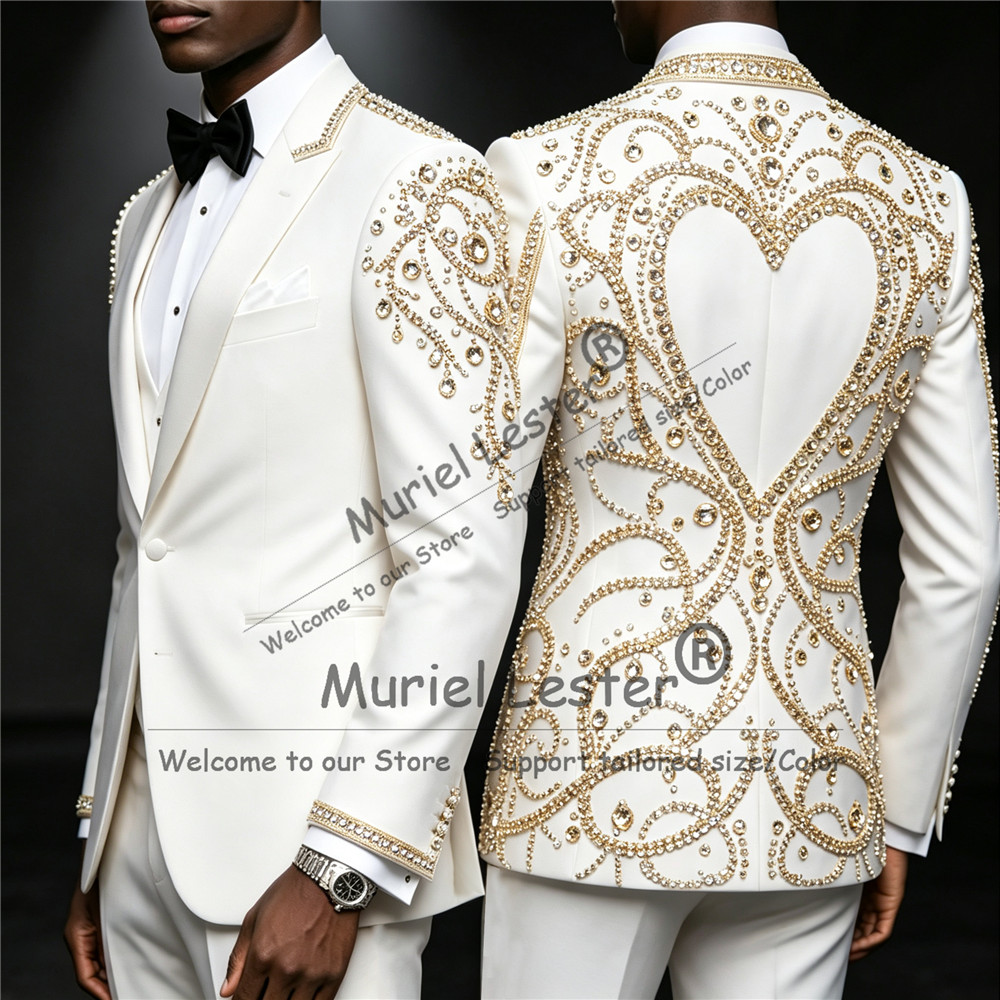 ชุดสูทผู้ชาย 3 ชิ้น ประดับเพชร - Men Formal Wear Pants บทวิจารณ์และราคา
