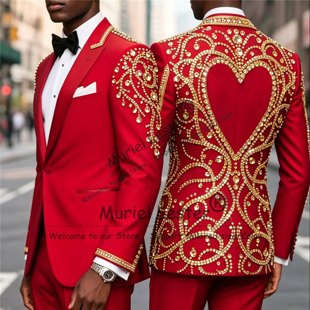 ชุดสูทผู้ชาย 3 ชิ้น ประดับเพชร - Men Formal Wear Pants บทวิจารณ์และราคา
