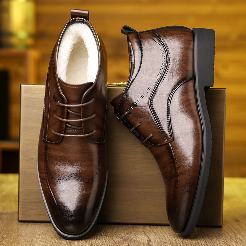 ผู้ชายรองเท้าหนังฤดูหนาวกํามะห - Men'S Formal Wear In Winter บทวิจารณ์และราคา